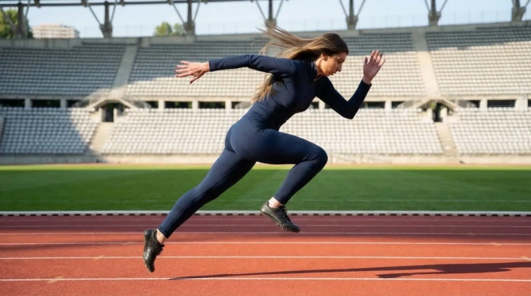 IA combinaison bleue athlétisme